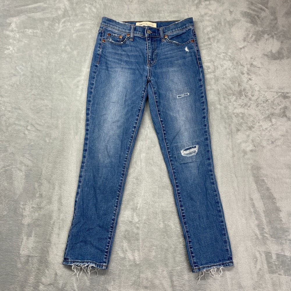 Gap‎ 1969 Jeans Womens 25 (28x26) Blue Denim Best Girlfriend Distressed Stretch